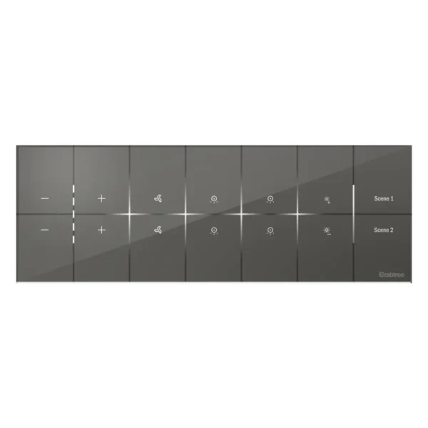 2 Fan, 4 ON/OFF Switch, 1 Dimmer, 2 scene I Sense Grey